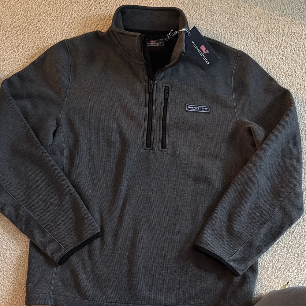 Men’s Vineyard Vines Charcoal Quarter-Zip Pullover